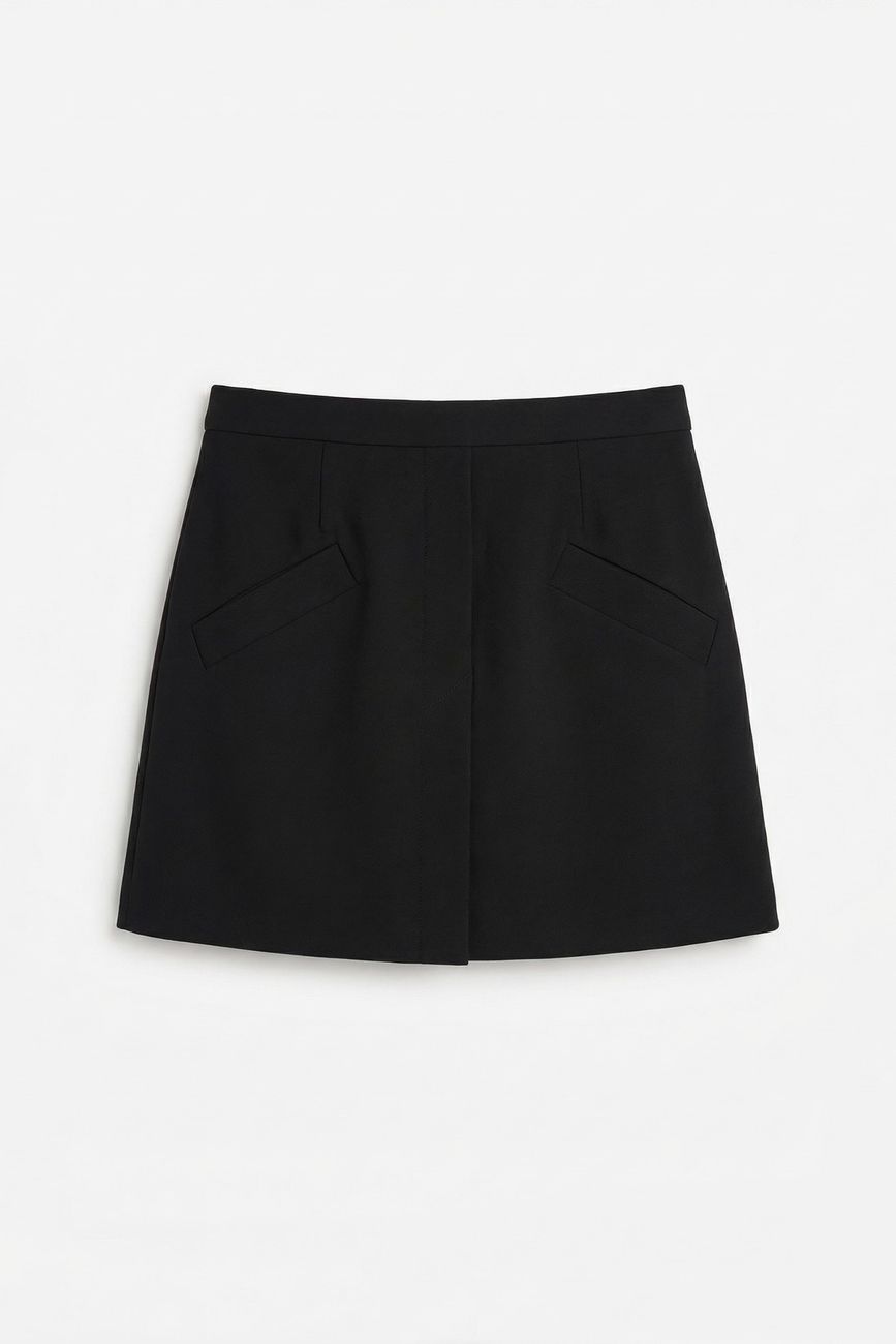 Юбка мини с планкой, черный