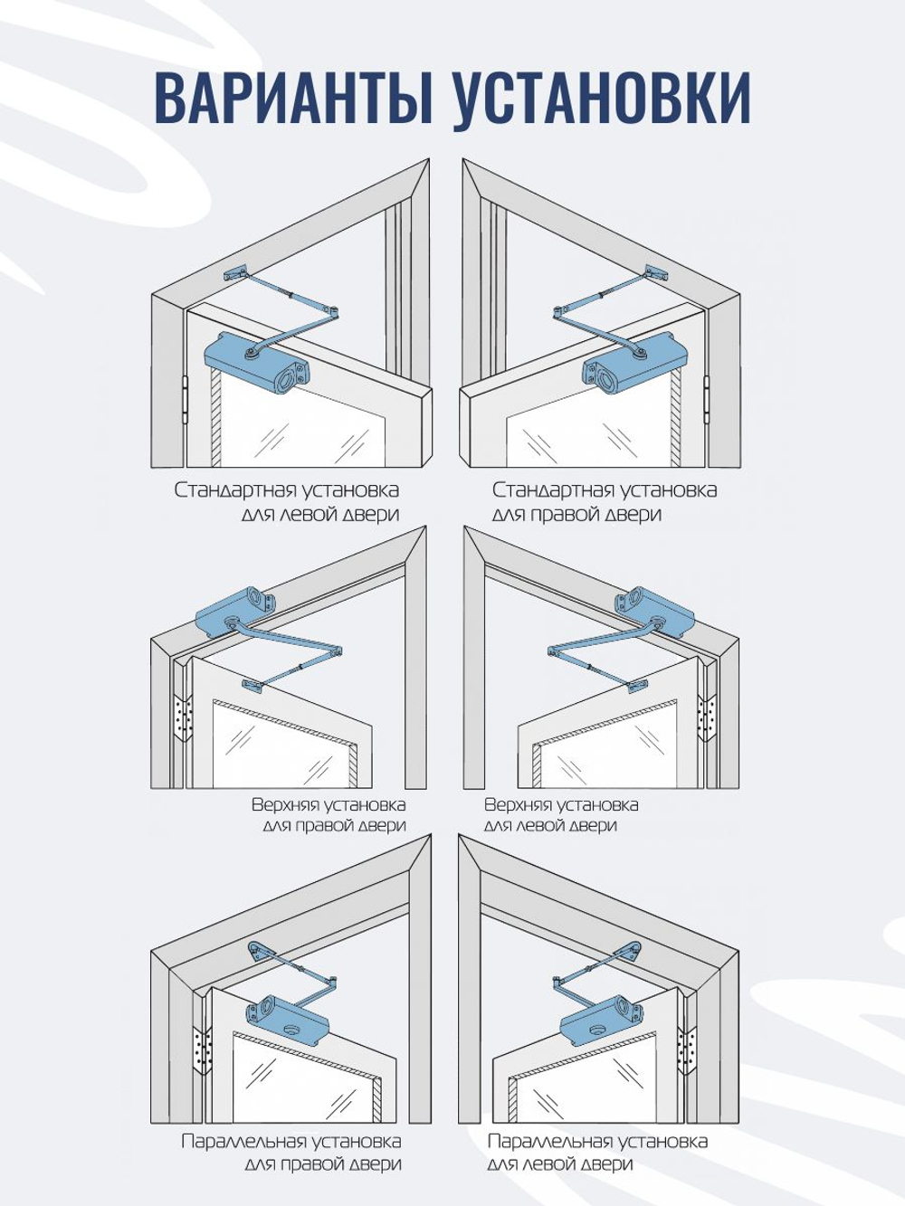 Доводчик дверной NOTEDO DC-060, бронза