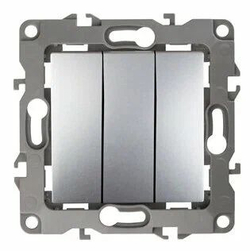 ЭРА 12-1107-03 Выключатель тройной, 10АХ-250В, IP20, 12, Алюминий