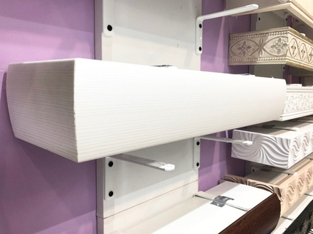 Карниз с багетной планкой Легато 2060 однорядный с пластиковой шиной с наполнителем из дерева, цвет белый ясень