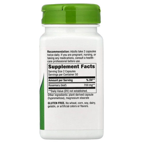 Nature's Way, лист розмарина, 100 веганских капсул (350 мг в 1 капсуле)