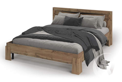 Кровать 1;6 с ортопедическим основанием Спальня Паола КР 701 (дуб крафт золото)