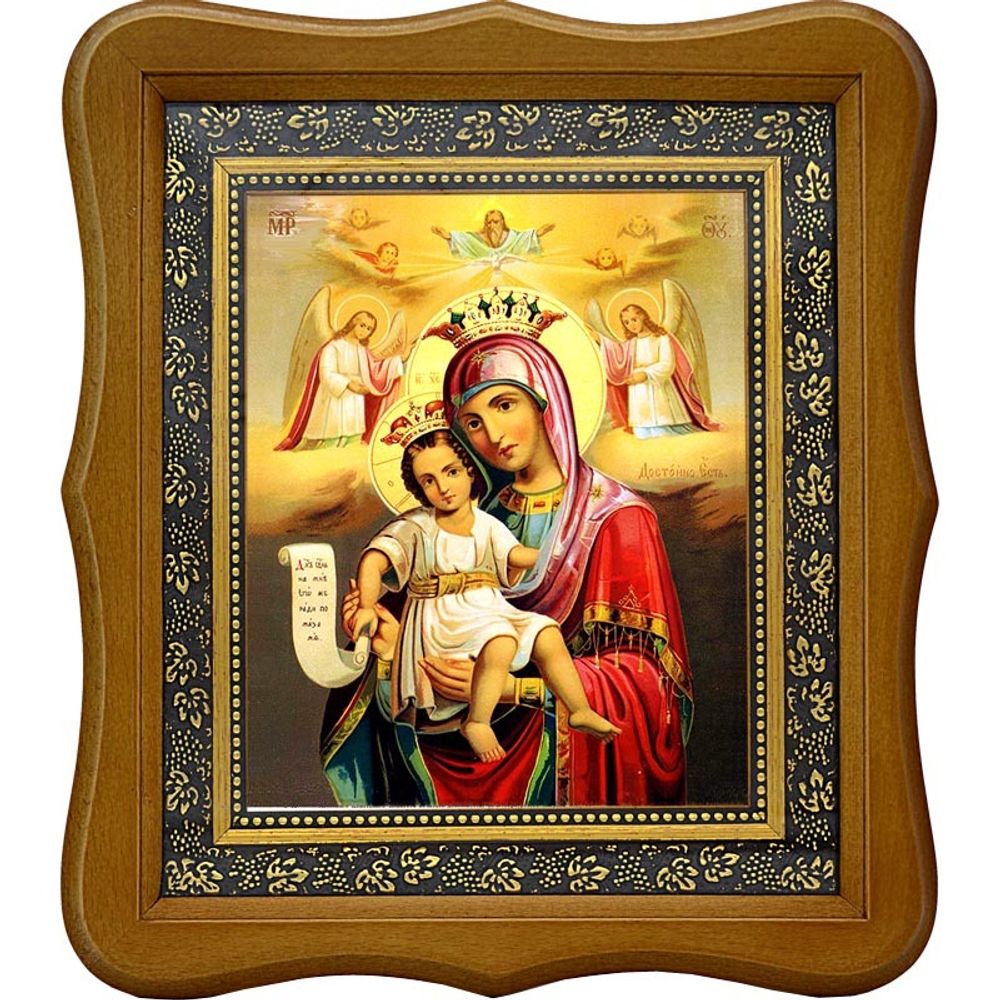Милующая Икона Божьей Матери "Достойно есть" на холсте.
