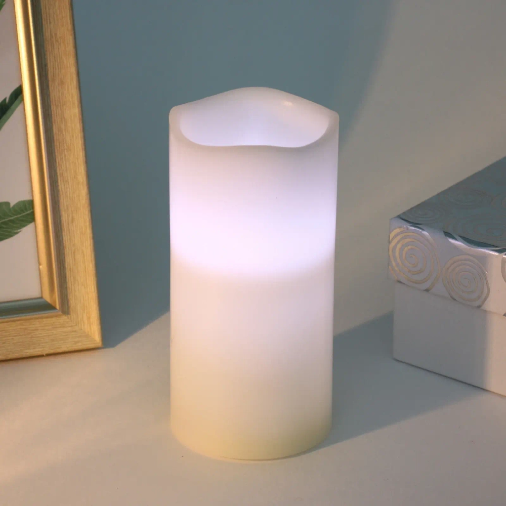 Сувенир с подсветкой «Свеча восковая - Звездная» 7,5*15 см - облита воском (работает от батареек 3 ААА)