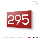 Номер на дверь 295, табличка на дверь для офиса, квартиры, кабинета, аудитории, склада, красная 120х70 мм, Айдентика Технолоджи