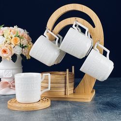 Lenardi 140-114 Кофейный набор 12пр. 130мл на подставке BAMBOO в под.уп.(х12)Фарфор