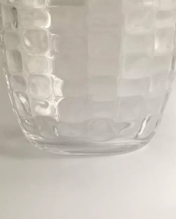 ZARA HOME СТАКАН С РЕЛЬЕФНЫМ УЗОРОМ «КВАДРАТЫ», ПРОЗРАЧНЫЙ