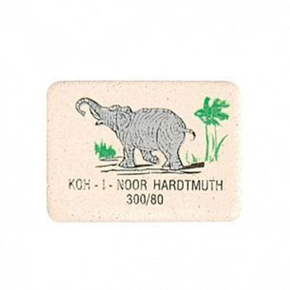Ластик KOH-I-NOOR ELEPHANT 300/80 каучук 25х20х6 мм белый прямоуг.