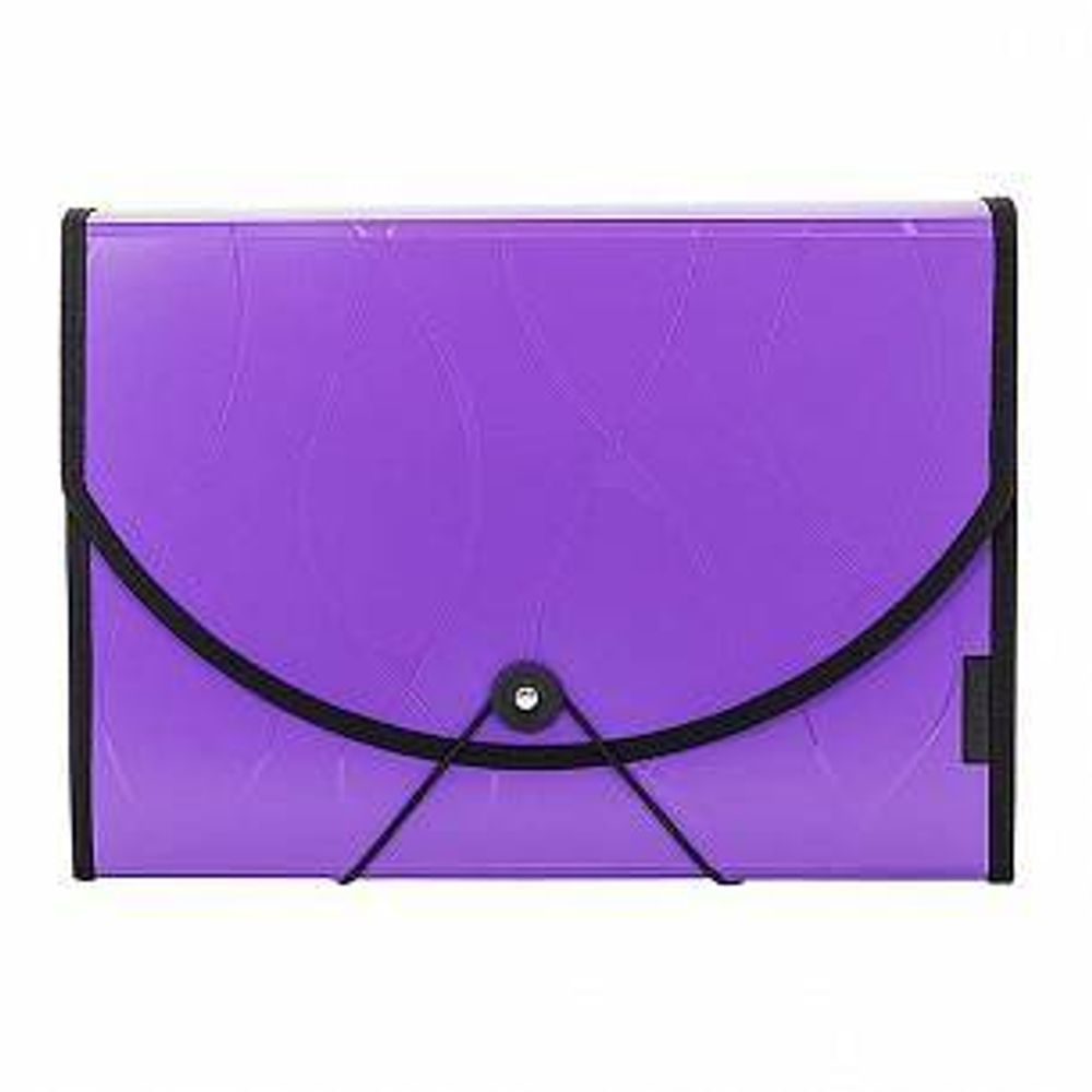 Папка с резинкой inФОРМАТ А4 фиол. пластик 700 мкм 12 отд.