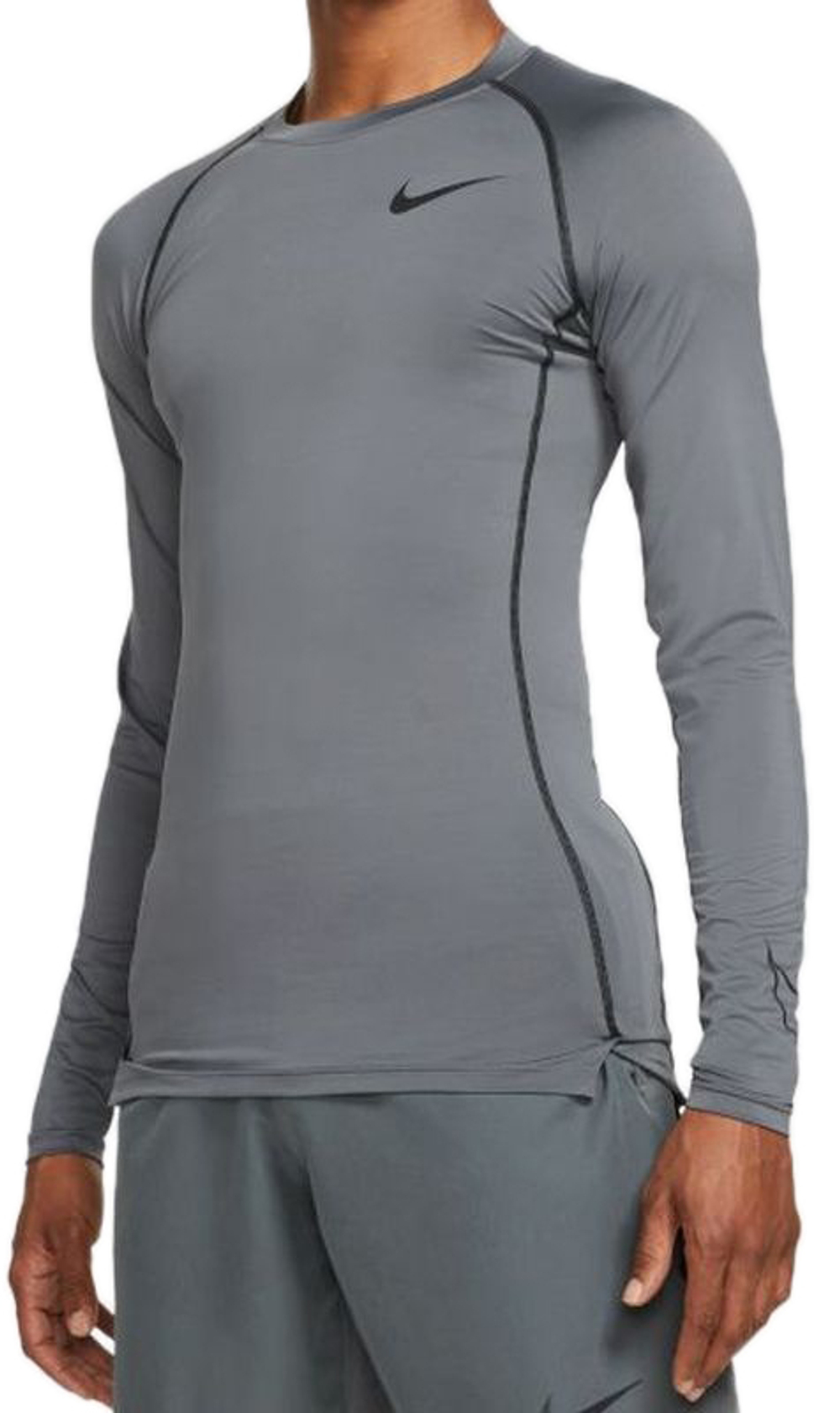 Термобелье Nike Pro Dri-Fit Tight Top LS M - iron grey/black/black