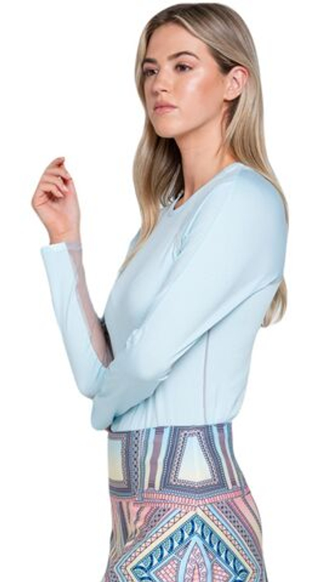 Женская теннисная футболка (dł. Рукава) Lucky in Love Lucky Club Ultimate Long Sleeve - небесный