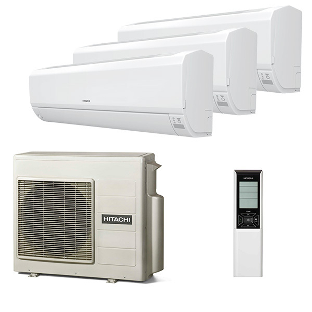 Мультисплит система на 3 комнаты Hitachi RAK-15QPE + RAK-25RPE x 2 / RAM-53NP3E
