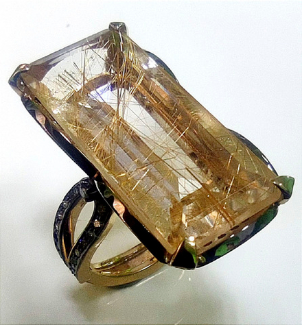 Кольцо Эстерелла Золото 750 Кварц Волосы Венеры