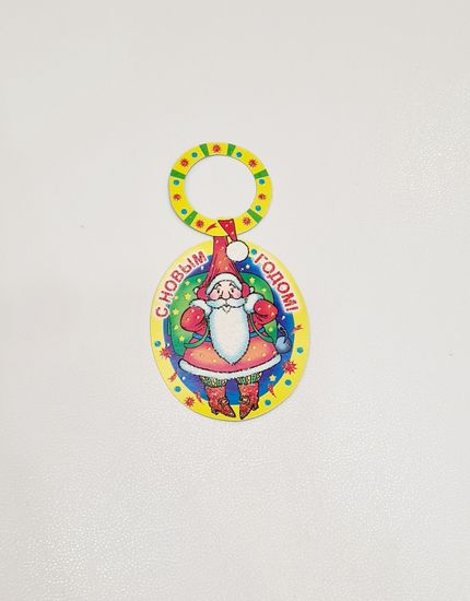 Набор новогодних подвесок на шампанское, Дед Мороз 7 шт