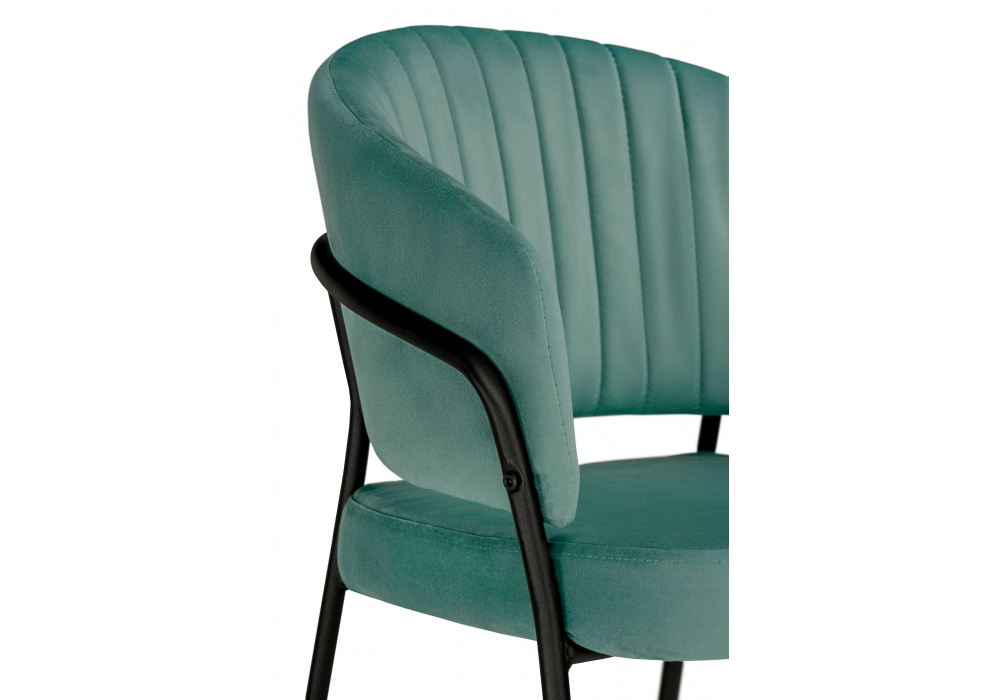 Стул на металлокаркасе Woodville Лео зеленый brandy light 10, черный, ножки черные