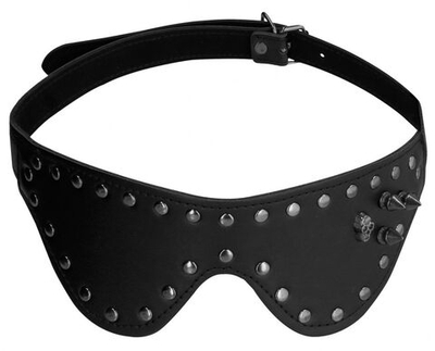 Черная маска на глаза с заклепками и шипами (Цвет: черный)