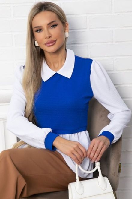Блуза Жозетта (василько-белая) Б14840-3М LT Collection