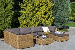 "Лунго" модуль диванный прямой с подушками, цвет соломенный (гиацинт)