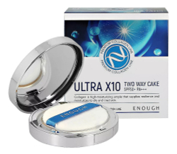 Enough Пудра компактная с коллагеном Ultra X10 Two-Way Cake SPF50+ PA+++ со сменным блоком, тон 13