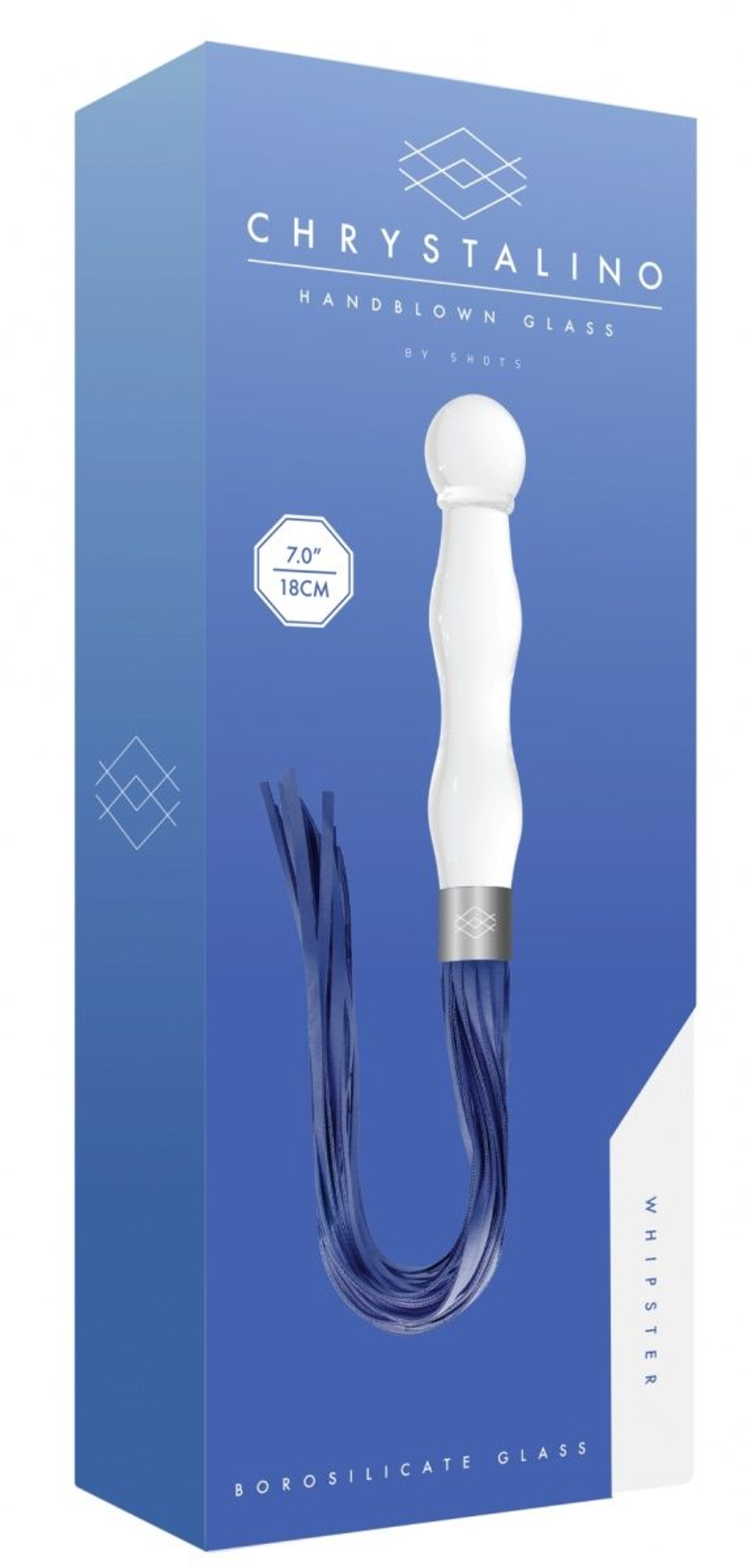 Белый анальный стимулятор-плеть Whipster с синими хвостами (Цвет: белый с синим)