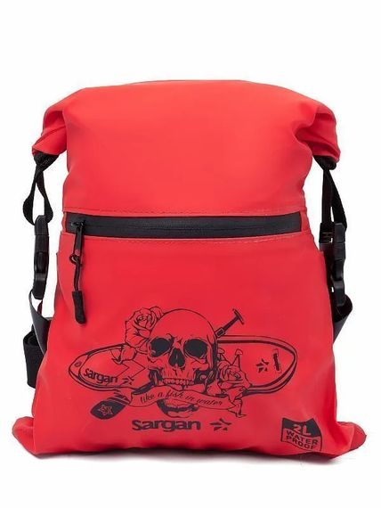 Гермосумка поясная Sargan Скелетон-Кенга+SUP красный