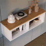 Полка навесная с 2 секциями Хемнэс Hemnes/ Кымор, 124х34х37 см, белый/светло-коричневый