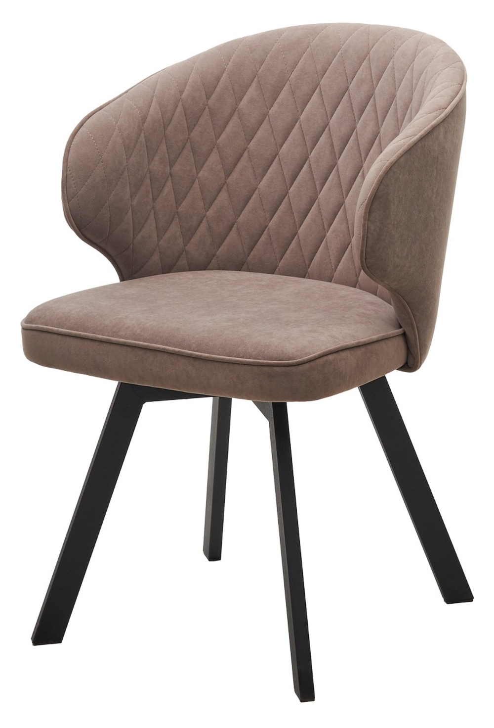 Стул М-City DISAUR Скат (Skat) поворотный на поворотный на 360 градусов, B5 Капучино, Велюр, Черный каркас