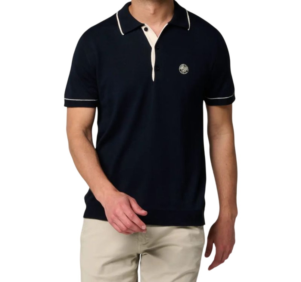 Мужское теннисное поло Roland Garros Heritage Thibault - темно-синий