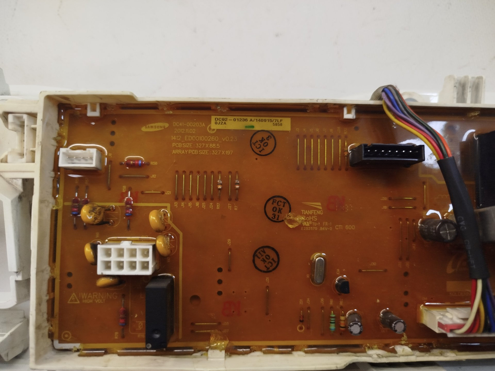 415.1 Силовой модуль и панель индикации в сборе для стиральной машины Samsung WF80F5E5P4W / dc92-00203a б/у