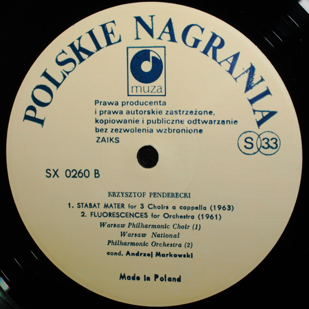 Krzysztof Penderecki / Psalms Of David. Sonata Per Cello. Anaklasis. Stabat Mater. Fluorescences (LP)