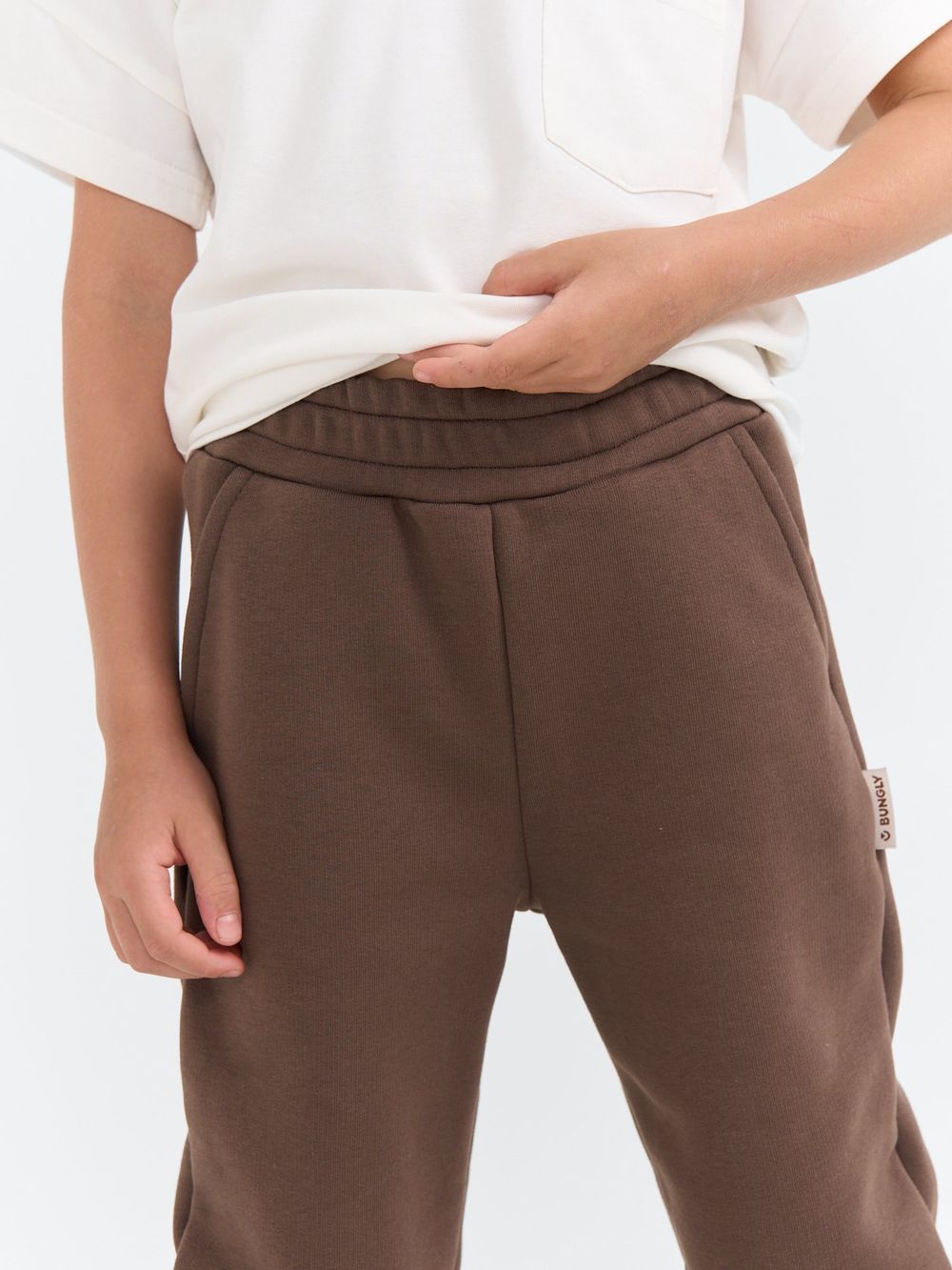 Джоггеры "Шоколад" с карманами утепленные