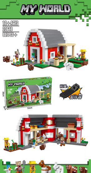 Конструктор Майнкрафт " Красный амбар ", 807+ деталей