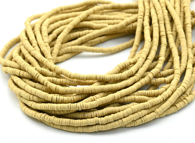 999849 Нить каучуковых бусин 4мм, песочный, нить 39см