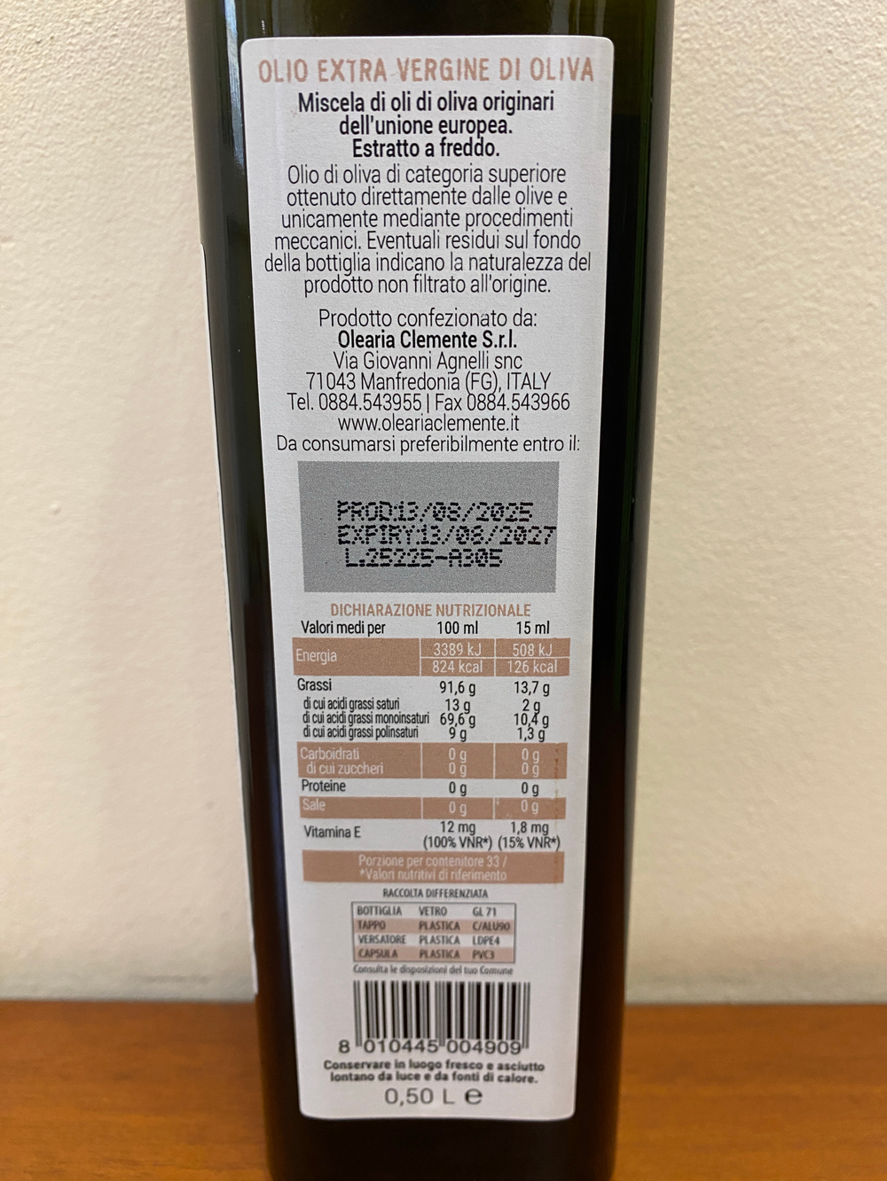 Оливковое масло Clemente Il Borgo Extra Virgen 0,5 л, Италия