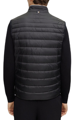Мужская теннисная жилетка BOSS x Matteo Berrettini Water-Repellent Padded Gilet With 3D Logo Tape - черный