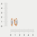 Серьги женские с фианитами из розового и белого золота 585 пробы (арт. 1203077)