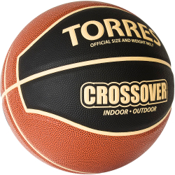 СЦ*Мяч баск. TORRES Crossover, B32097, р.7,ПУ-комп, нейлон. корд, бут.камера, тем. черно-оранж-беж