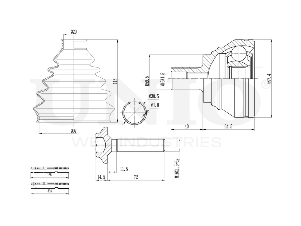 ШРУС внешний UNIO CVJ-20039