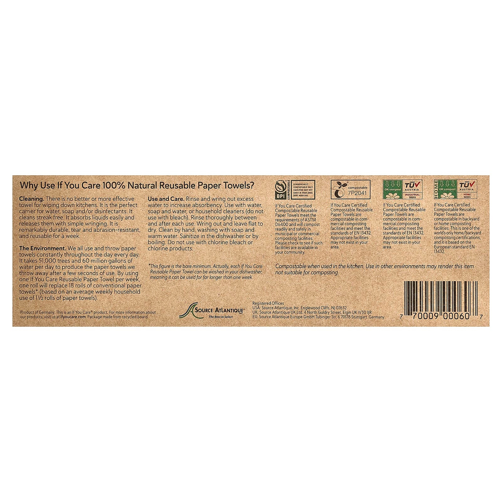 If You Care, многоразовые бумажные полотенца, 12 шт.