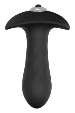 Черная анальная вибровтулка Single Speed Diamond Plug - 10 см.
