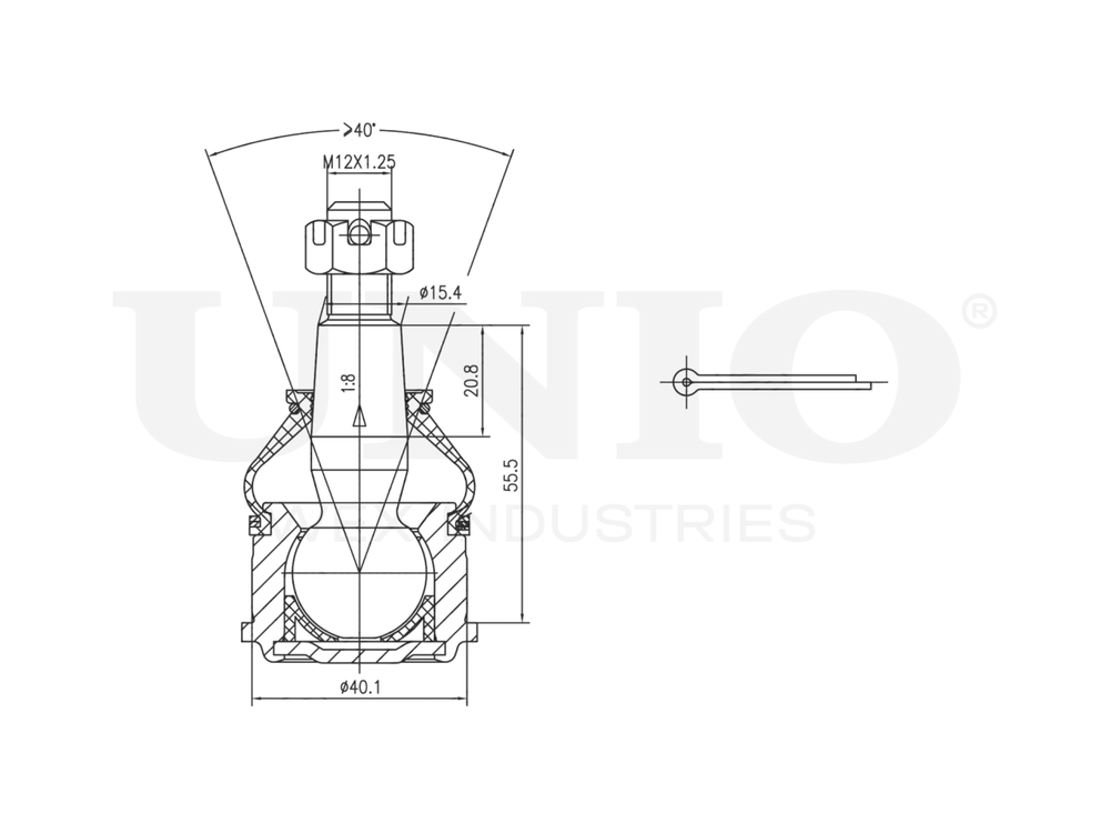 Опора шаровая передняя нижняя UNIO SSP-20027