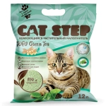 Наполнитель растительный комкующийся Cat Step Tofu Green Tea 5,62кг*12л