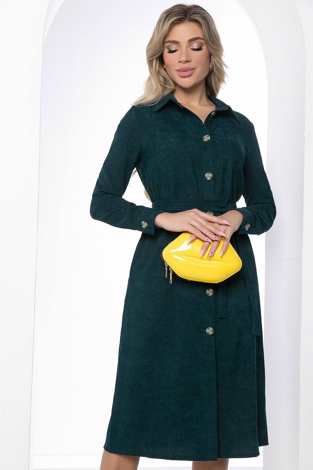 Платье рубашка "Джоанна" (изумруд) П8528 LT Collection