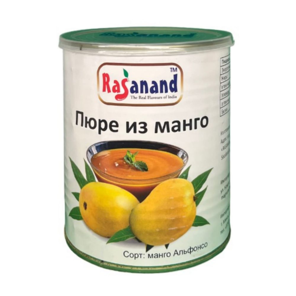 Пюре манго Rasanand Alphonso Mango Pulp 850 г, 2 шт