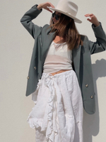 Жакет двубортный Полынь с контрастной бежевой спинкой