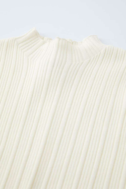 ZARA ТРИКОТАЖНЫЙ СВИТЕР В РУБЧИК, ЭКРЮ