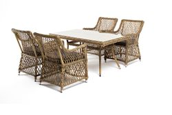 "Латте–140 L" обеденная группа плетеная, цвет соломенный