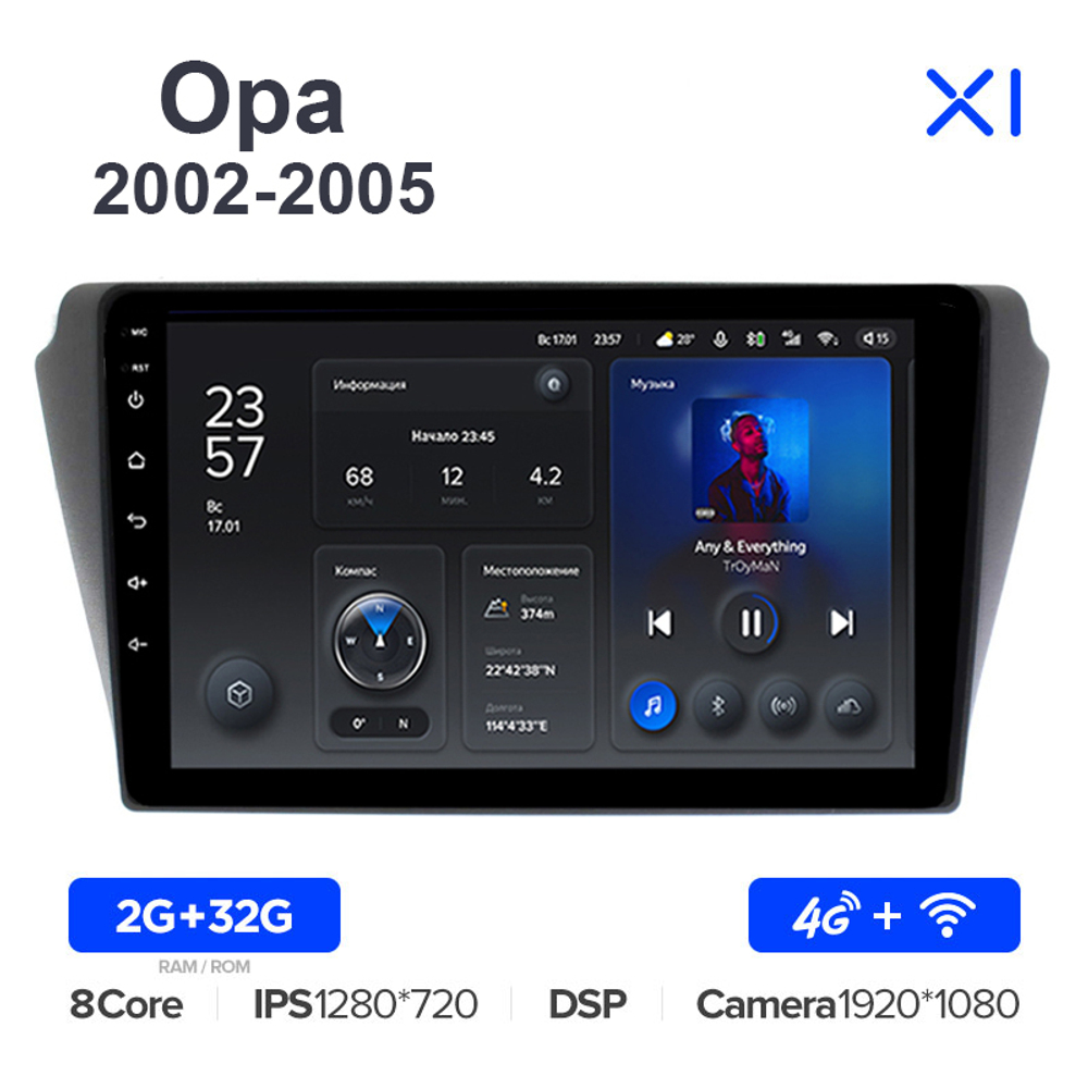 Teyes X1 10,2"для Toyota Opa 2002-2005