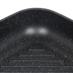 Сковорода-гриль алюминий, 26 см, антипригарное покрытие, Vari, Каменная, черная, EVKB-36126