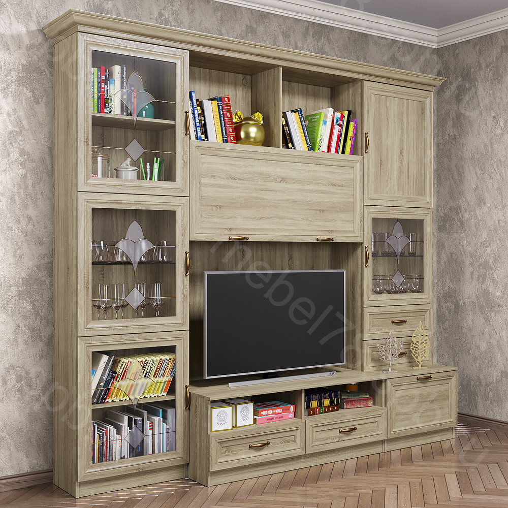 Стенка Венеция 11 с витражом